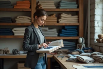 Textiles variés illustrant les matières vestimentaires et leurs caractéristiques