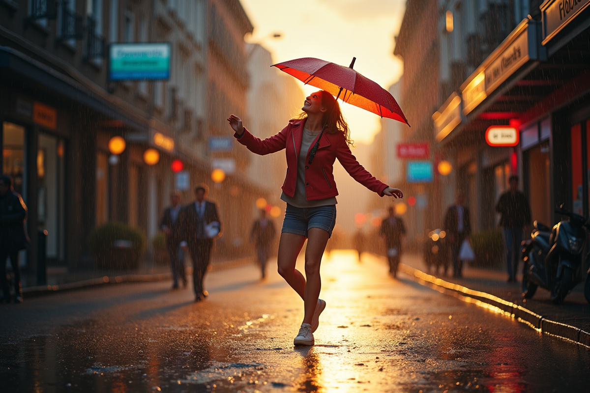 Être heureux sous la pluie: astuces et perspectives positives